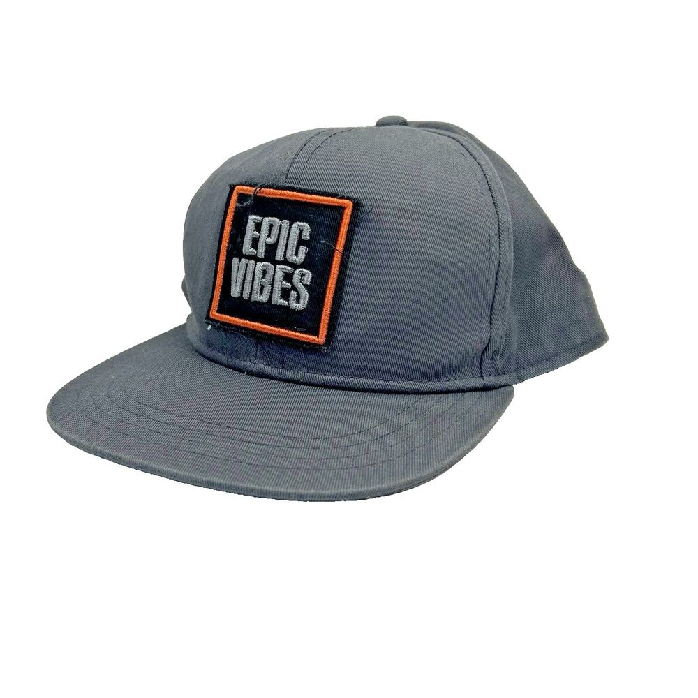 Old Navy Epic Vibes Baseball Cap Hat Snapback Adjustable Gray Patch Embroidered